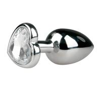 Easytoys - plug anal métal avec pierre cœur - argent blanc