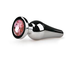 EasyToys - Plug anal métallique long - Diamant rose - L