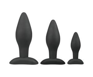 EasyToys Rocket - set de plugs anaux (noirs, 3 pièces)