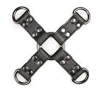 EasyToys – Croix de ligotage en cuir Hog Tie – Fetish Collection – Noir
