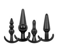 EasyToys - set plug anal - 4 pièces - silicone noir