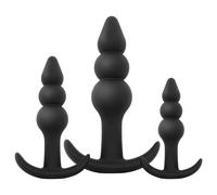 EasyToys - set plug anal boule - 3 pièces - silicone noir