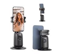EasyTrack 360° - Support Téléphone Motorisé avec Suivi Auto Visage - Trépied de Streaming USB-C, Contrôle Gestuel, pour TikTok, Youtube Live, Vlog - Compatible iPhone/Android (Noir)