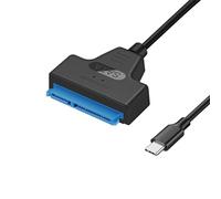EasyULT USB C Câble Adaptateur, Adaptateur USB 3.1 Type C Thunderbolt 3 Disque Dur SATA I/II/III pour SSD/HDD SATA de 2,5" 7+15 Pin, Supporte UASP SATA III