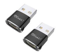 EasyULT Adaptateur USB C Femelle vers USB Mâle 2 Pièces, Adaptateur Câble Chargeur Type C vers USB, Compatible avec iPhone 16 15 14, Samsung Galaxy S24/S23/S22, et Plus (Noir)