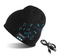 EasyULT Bonnet Bluetooth, Music Bonnet Bluetooth 5.0 avec écouteurs Stéréo sans Fil, Lavable Bluetooth Knit Bonnet Gifts, Doux Chaleureux Bluetooth Chapeau Convient à Sports, Ski, Marche(Noir)