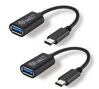 EasyULT OTG Adaptateur USB C vers USB 3.0 [Lot de 2], Câble OTG USB Type C Mâle vers USB 3.0 Compatible avec iMac Android Google Samsung Galaxy et Plusc-Noir