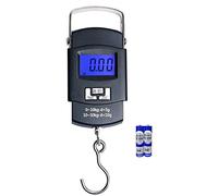 EasyULT Pêche électronique Balance, Pêche échelle 50kg écran LCD rétroéclairé Balance Digital Portable électronique, 2 Piles AAA Incluses