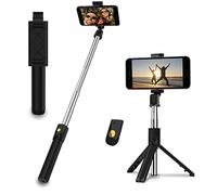 EasyULT Perche Selfie Bluetooth, Extensible Portable Selfie Stick avec Trépied Télécommande, Bâton Réglable Télescopique Rotation Support Téléphone pour Smartphones