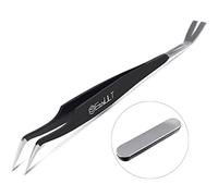 EasyULT Pince à tiques, Pince à tiques en Acier INOX avec Pointe incurvée, 2 en 1 Pince à Tiques pour Chien et Chat,100% Rapide et sûr de Retirer Les tiques de Toutes Tailles pour Homme, Chien (Noir)