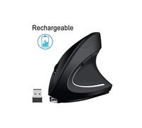 EasyULT Souris sans Fil Rechargeable, Silence Click Wireless Mouse Optique Verticale Ergonomique, USB Nano-Récepteur