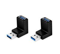 EasyULT USB 3.0 Adaptateur Angle,Adaptateur Angle de 90°,Femelle USB connecteur prolongateur Prise 2Pcs coupleur, Compatible avec Tous Les Câbles USB