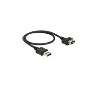 EasyUSB ShapeCable - Rallonge de câble USB - USB (F) pour USB (M) - USB 2.0 - 50 cm - connecteurs réversibles - noir