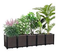 EasyVibe Jardinière surélevée auto-arrosante de 50 cm, bacs de plantation grands 335 L pour plantes d'extérieur, jardinière surélevée en PP pour patio, fleurs et légumes, kit de jardinière de jardin
