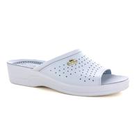 EASYWALK 900 Sandales Sabots Mules Chaussons Chaussures en Cuir, Femme, Blanc, EU 41