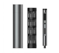 EasyWox Kit de Tournevis Électrique Mini 62-en-1, Affichage Numérique du Couple, Batterie Lithium Rechargeable 500mAh, Boîte de Rangement Rotative, Embouts Longs, Gris