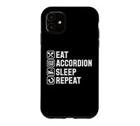 Eat Accordéon Sleep Repeat Simple Basic Icônes Coque pour iPhone 11