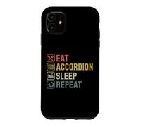 Eat Accordéon Sleep Repeat Simple Basic Icônes Coque pour iPhone 11