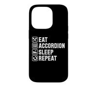 Eat Accordéon Sleep Repeat Simple Basic Icônes Coque pour iPhone 14 Pro