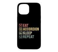Eat Accordéon Sleep Repeat Simple Basic Icônes Coque pour iPhone 15