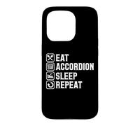 Eat Accordéon Sleep Repeat Simple Basic Icônes Coque pour iPhone 15 Pro