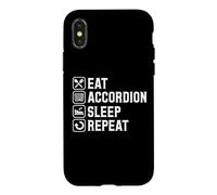 Eat Accordéon Sleep Repeat Simple Basic Icônes Coque pour iPhone X/XS