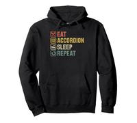 Eat Accordéon Sleep Repeat Simple Basic Icônes Sweat à Capuche