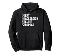 Eat Accordéon Sleep Repeat Simple Basic Icônes Sweat à Capuche