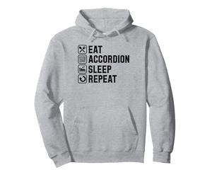 Eat Accordéon Sleep Repeat Simple Basic Icônes Sweat à Capuche