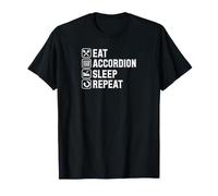 Eat Accordéon Sleep Repeat Simple Basic Icônes T-Shirt