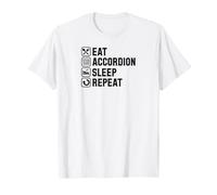 Eat Accordéon Sleep Repeat Simple Basic Icônes T-Shirt