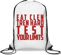 Eat Clen Tren Hard Test Your Limits Sac de gym décontracté avec cordon de serrage Blanc