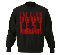 Eat Clen Tren Hard Test Your Limits Sweat unisexe surdimensionné en coton mélangé épais Noir, Noir , 3XL Grande taille