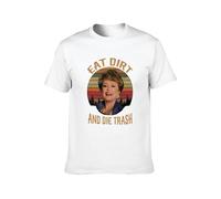 Eat Dirt and Die Trash Blanche Golden Girls Vintage Retro Casual Round Neck T Shirt White L