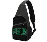 Eat Drink and Be Irish Crossbody Sac à bandoulière Léger One Strap Sling Bag Voyage Randonnée Sac à Dos