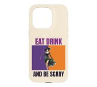 Eat Drink Be Scary Sorcière rétro Halloween Party Coque pour iPhone 15 Pro