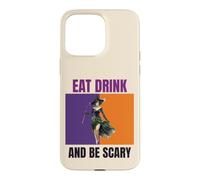 Eat Drink Be Scary Sorcière rétro Halloween Party Coque pour iPhone 15 Pro Max
