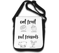 Eat Fruit Not Friends Go Sac à bandoulière végétalien Blanc
