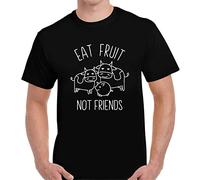 Eat Fruit Not Friends Vegan Vegetarian Veganuary Mens T Shirt Tee Gift Black(X-Large)