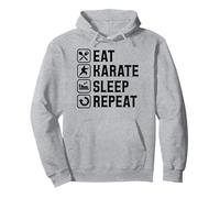 Eat Karaté Sleep Repeat Simple Basic Arts Martiaux Sweat à Capuche