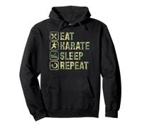 Eat Karaté Sleep Repeat Simple Basic Arts Martiaux Sweat à Capuche