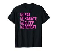Eat Karaté Sleep Repeat Simple Basic Arts Martiaux T-Shirt