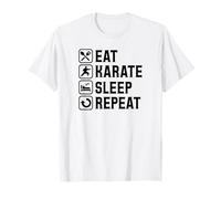 Eat Karaté Sleep Repeat Simple Basic Arts Martiaux T-Shirt