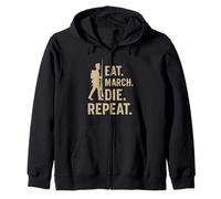 Eat March Die Repeat - Reenactor Soldat de la Guerre Civile Sweat à Capuche