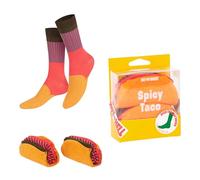 EAT MY SOCKS - Chaussettes originales et amusantes - Design de tacos épicés - Chaussettes hautes - Confort et durabilité - Idéal pour les hommes et les femmes - Tailles 36 à 45-1 paire