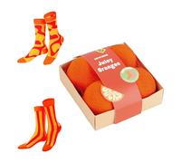 EAT MY SOCKS - Chaussettes originales et amusantes - Design en filet orange - Chaussettes de longueur moyenne - Confort et durabilité - Pour hommes et femmes - Tailles 36 à 45-2 paires