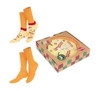 EAT MY SOCKS - Chaussettes originales et amusantes - Design en forme de pizza - Chaussettes hautes - Confort et durabilité - Idéales pour les hommes et les femmes - Tailles 36 à 45-2 paires