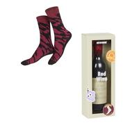 EAT MY SOCKS - Chaussettes originales et amusantes - Design en forme de vin rouge - Chaussettes de longueur moyenne - Confort et durabilité - Pour hommes et femmes - Tailles 36 à 45-1 paire