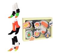 EAT MY SOCKS - Chaussettes originales et amusantes - Design Sushi - Chaussettes hautes - Confortables et durables - Idéales pour les hommes et les femmes - Tailles 36 à 45-3 Paires