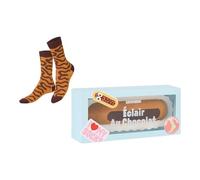 EAT MY SOCKS - Chaussettes originales et amusantes - Motif éclair au chocolat - Chaussettes de longueur moyenne - Confort et durabilité - Pour hommes et femmes - Tailles 36 à 45-1 paire